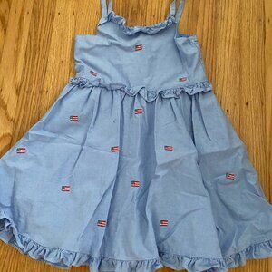 Janie and Jack Girls Embroidered Flag Dress, Size 5